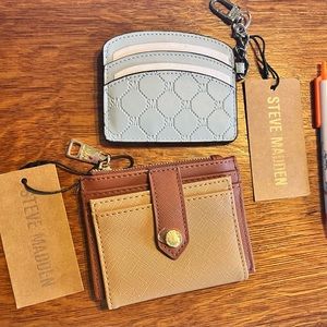 Steve Madden Card Holder Sleeves (2). Cognac/Multi BHayden Zip & Light Blu…